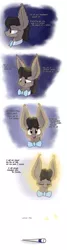 Size: 1280x4800 | Tagged: safe, artist:heir-of-rick, derpibooru import, doctor whooves, time turner, earth pony, pony, bowtie, bust, comic, dialogue, ear fluff, eleventh doctor, eyes closed, hidden cane, impossibly large ears, looking at you, male, regeneration, smiling, solo, stallion