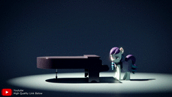 Size: 1920x1080 | Tagged: safe, artist:therealdjthed, derpibooru import, coloratura, earth pony, pony, the mane attraction, 3d, 3d model, animated, blender, dialogue, female, mare, model:djthed, musical instrument, piano, rara, scene interpretation, simple background, solo, sound, the magic inside, webm, youtube link