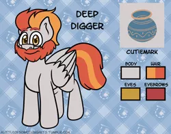 Size: 1150x900 | Tagged: safe, artist:alittleofsomething, derpibooru import, oc, oc:deep digger, unofficial characters only, pegasus, pony, male, reference sheet, solo, stallion