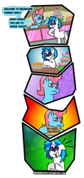 Size: 617x1303 | Tagged: artist:sneshneeorfa, cake, comic, cup cake, derpibooru import, discrimination, food, mute, mute vinyl, pie, safe, simple background, sugarcube corner, transparent background, vinyl scratch