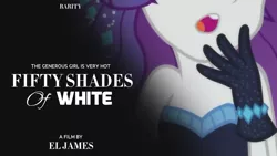 Size: 1000x562 | Tagged: safe, derpibooru import, edit, edited screencap, screencap, rarity, equestria girls, equestria girls series, the other side, captain obvious, fifty shades of grey, parody, rarity's brand, solo, white