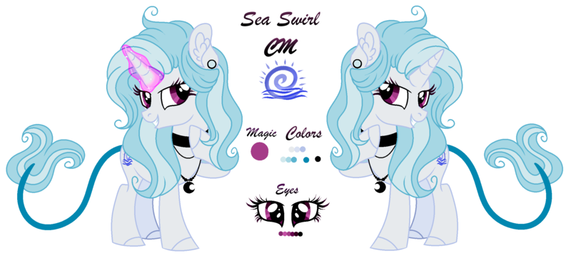 Size: 2455x1111 | Tagged: artist:angellightyt, derpibooru import, oc, oc:sea swirl, reference sheet, safe, simple background, solo, transparent background, unofficial characters only