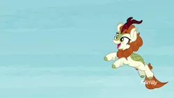 Size: 1920x1080 | Tagged: autumn blaze, cloven hooves, derpibooru import, female, kirin, leaping, safe, screencap, solo, sounds of silence