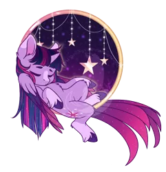 Size: 722x750 | Tagged: safe, artist:fuyusfox, derpibooru import, twilight sparkle, twilight sparkle (alicorn), alicorn, pony, cute, female, mare, night, simple background, sleeping, solo, stars, transparent background, twiabetes, unshorn fetlocks, watermark