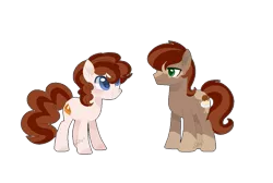 Size: 1013x679 | Tagged: safe, artist:moon-rose-rosie, derpibooru import, oc, oc:pumpkin pie, oc:vanilla flan, unofficial characters only, earth pony, pony, male, offspring, parent:cheese sandwich, parent:pinkie pie, parents:cheesepie, simple background, stallion, transparent background