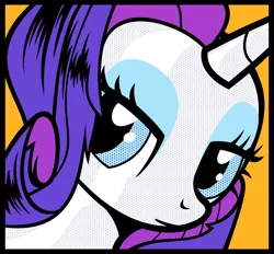 Size: 8877x8237 | Tagged: safe, artist:tico-machi, derpibooru import, rarity, pony, unicorn, absurd resolution, bust, female, mare, modern art, pop art, portrait, roy lichtenstein, solo, style emulation