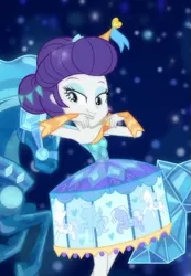 Size: 499x720 | Tagged: safe, derpibooru import, screencap, rarity, equestria girls, equestria girls series, the other side, bare shoulders, bedroom eyes, carousel dress, clothes, cropped, dress, female, lidded eyes, solo