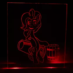 Size: 2862x2862 | Tagged: artist:malte279, craft, derpibooru import, led, party cannon, pinkie pie, plexiglass, safe