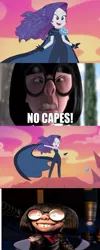 Size: 565x1413 | Tagged: safe, derpibooru import, edit, edited screencap, screencap, rarity, equestria girls, the other side, edna mode, meme, no capes, the incredibles
