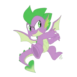 Size: 1214x1214 | Tagged: artist:emositecc, claws, comic:sparkle, derpibooru import, dragon, male, safe, simple background, smiling, solo, spike, transparent background, winged spike
