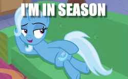 Size: 1141x707 | Tagged: caption, derpibooru import, draw me like one of your french girls, edit, edited screencap, image macro, implied estrus, meme, screencap, solo, suggestive, text, trixie, trixie yells at everything