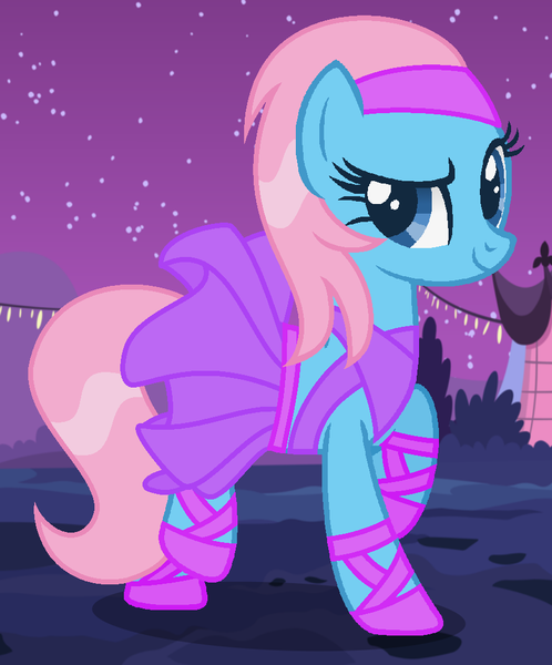 Size: 864x1040 | Tagged: artist:razorbladetheunicron, ballerina, base used, clothes, costume, derpibooru import, headband, lateverse, lotus blossom, nightmare night, nightmare night costume, safe, slippers, solo, spa pony, tutu