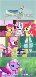 Size: 604x1296 | Tagged: 35th anniversary, a flurry of emotions, apple bloom, caption, cheerilee, derpibooru import, edit, edited screencap, g3, i hope we hear a story from cheerilee, magic, meet the ponies, one bad apple, rainbow dash, rainbow dash always dresses in style, safe, scootaloo, screencap, season 1, season 3, season 7, starsong, starsong's dance & sing party, suited for success, sweetie belle, sweetie belle's magic brings a great big smile, theme song