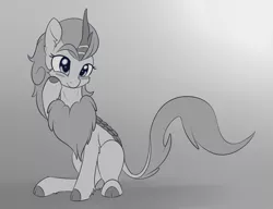 Size: 1296x994 | Tagged: artist:dusthiel, autumn blaze, awwtumn blaze, cloven hooves, cute, derpibooru import, female, grayscale, kirin, monochrome, quadrupedal, safe, smiling, solo, sounds of silence