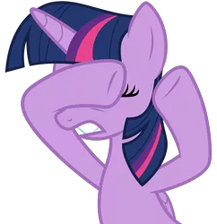 Size: 3392x3510 | Tagged: safe, artist:pink1ejack, derpibooru import, twilight sparkle, twilight sparkle (alicorn), alicorn, pony, father knows beast, covering eyes, eyes closed, female, high res, mare, simple background, solo, transparent background, vector