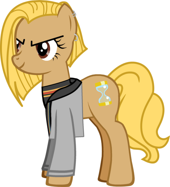 Size: 1799x1972 | Tagged: safe, artist:grapefruitface1, artist:theseventhstorm, derpibooru import, ponified, pony, pony creator, clothes, doctor who, ear piercing, earring, jewelry, jodie whittaker, piercing, regeneration, simple background, solo, thirteenth doctor, transparent background