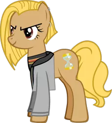 Size: 1799x1972 | Tagged: safe, artist:grapefruitface1, artist:theseventhstorm, derpibooru import, ponified, pony, pony creator, clothes, doctor who, ear piercing, earring, jewelry, jodie whittaker, piercing, regeneration, simple background, solo, thirteenth doctor, transparent background