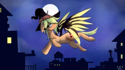 Size: 3840x2160 | Tagged: applejack, artist:dashy21, clothes, costume, derpibooru import, halloween, halloween costume, hat, holiday, mercy, overwatch, safe, witch hat