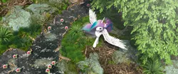 Size: 2560x1070 | Tagged: 3d, alicorn, artist:thelunagames, cinema, derpibooru import, forest, hair, princess celestia, safe, solo