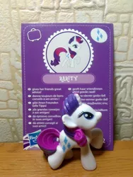 Size: 1620x2160 | Tagged: safe, derpibooru import, official, rarity, pony, blind bag, blind bag card, irl, merchandise, photo, toy, wave 3