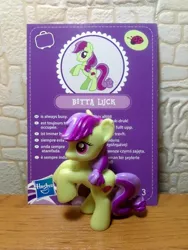 Size: 1620x2160 | Tagged: safe, derpibooru import, official, bitta luck, pony, blind bag, blind bag card, irl, merchandise, photo, toy, wave 3