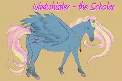 Size: 3000x2000 | Tagged: safe, artist:sinister-scribe, derpibooru import, wind whistler, pegasus, pony, female, g1, hoers, mare, rainbow of light, realistic, realistic anatomy, realistic horse legs, solo, tan background