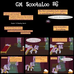 Size: 4800x4800 | Tagged: safe, artist:gm-scoots, derpibooru import, sweetie belle, pony, vampire, comic:bleeding hearts, absurd resolution, bard, bed, comic, dungeons and dragons, fantasy class, implied scootaloo, pen and paper rpg, rpg