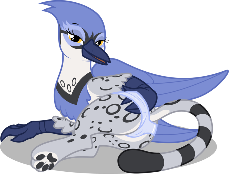 Size: 1246x948 | Tagged: questionable, artist:niggerfaggot, derpibooru import, oc, oc:gaela, unofficial characters only, big cat, bird, blue jay, gryphon, leopard, aroused, bedroom eyes, butt, cameltoe, claws, clothes, come hither, female, hand on hip, looking at you, looking back, looking back at you, panties, paws, plot, presenting, raised tail, simple background, solo, solo female, spreading, spread legs, spread wings, tail, tail aside, transparent background, underwear, wingboner, wings