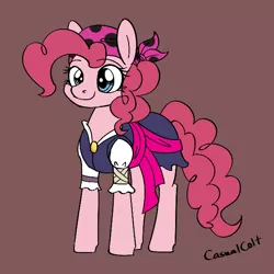 Size: 600x600 | Tagged: safe, artist:casualcolt, derpibooru import, pinkie pie, earth pony, pony, my little pony: the movie, clothes, female, mare, pirate, pirate pinkie pie, simple background, smiling