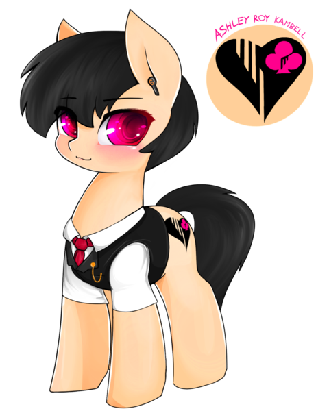 Size: 1600x2000 | Tagged: artist:ark nw, black hair, clothes, cutie mark, derpibooru import, earpiece, looking at you, male, oc, oc:ashley roy kambell, purple eyes, safe, simple background, smiling, solo, standing, transparent background, uniform, unofficial characters only