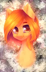 Size: 1094x1699 | Tagged: safe, artist:hikerumin, derpibooru import, oc, oc:firetale, unofficial characters only, pony, bust, commission, female, looking at you, mare, portrait, smiling, solo, three quarter view, ych result