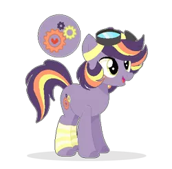 Size: 493x483 | Tagged: safe, artist:6-fingers-lover, derpibooru import, oc, oc:roy mechanic apple, earth pony, pony, goggles, magical lesbian spawn, male, offspring, parent:applejack, parent:twilight sparkle, parents:twijack, simple background, solo, stallion, transparent background