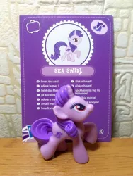 Size: 1620x2160 | Tagged: safe, derpibooru import, official, sea swirl, seafoam, pony, blind bag, blind bag card, irl, merchandise, photo, recolor, toy, wave 3