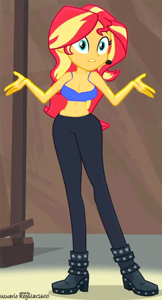 Size: 542x1000 | Tagged: suggestive, derpibooru import, edit, edited screencap, editor:usuarioregular2600, screencap, sunset shimmer, equestria girls, equestria girls series, opening night, animated, belly, belly button, belly expansion, boob freckles, bra, breast edit, breast expansion, breasts, busty sunset shimmer, chest freckles, chubby, chubby cheeks, clothes, cropped, curvy, fat, fat edit, freckles, gif, growth, microphone, morph, muffin top, opening night: sunset shimmer, slobset shimmer, underwear, weight gain, wide hips