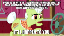 Size: 600x337 | Tagged: safe, derpibooru import, edit, edited screencap, screencap, granny smith, pony, where the apple lies, caption, gilf, image macro, meme, text, the simpsons