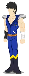 Size: 2935x7584 | Tagged: safe, artist:trungtranhaitrung, derpibooru import, equestria girls, crossover, equestria girls-ified, fist of the north star: lost paradise, hokuto no ken, hokuto shinken, kenshiro, simple background, solo, transparent background