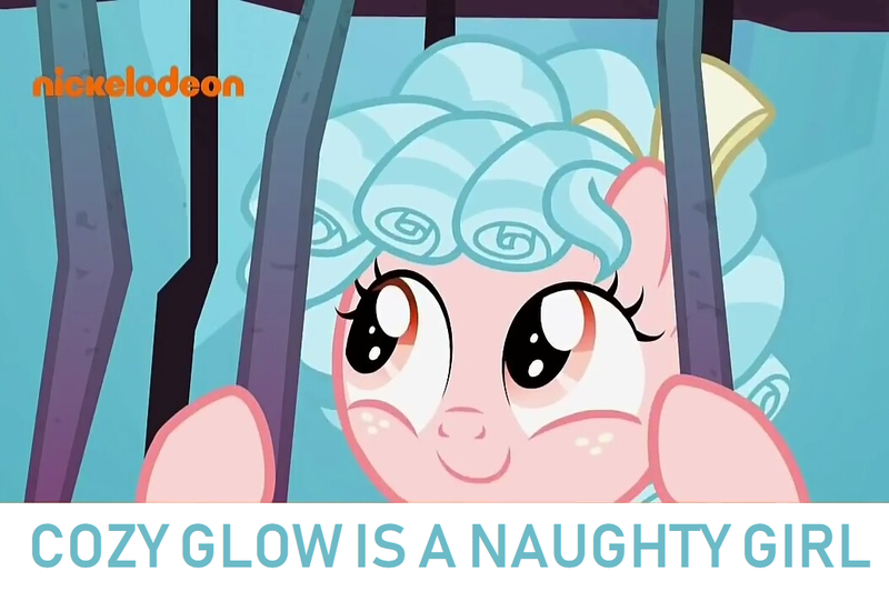 Size: 1052x712 | Tagged: safe, derpibooru import, edit, edited screencap, screencap, cozy glow, pegasus, pony, school raze, bars, female, filly, foal, solo, truth, understatement