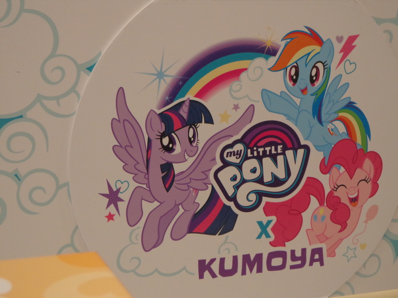 Size: 4608x3456 | Tagged: safe, derpibooru import, official, pinkie pie, rainbow dash, twilight sparkle, twilight sparkle (alicorn), alicorn, earth pony, pegasus, pony, my little pony: the movie, cafe, female, kumoya, merchandise, my little pony logo, singapore