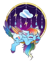 Size: 726x900 | Tagged: safe, artist:fuyusfox, derpibooru import, rainbow dash, pegasus, pony, colored hooves, colored wings, colored wingtips, cute, dashabetes, eyes closed, female, mare, night, simple background, sleeping, solo, tail feathers, transparent background, unshorn fetlocks, watermark, wings
