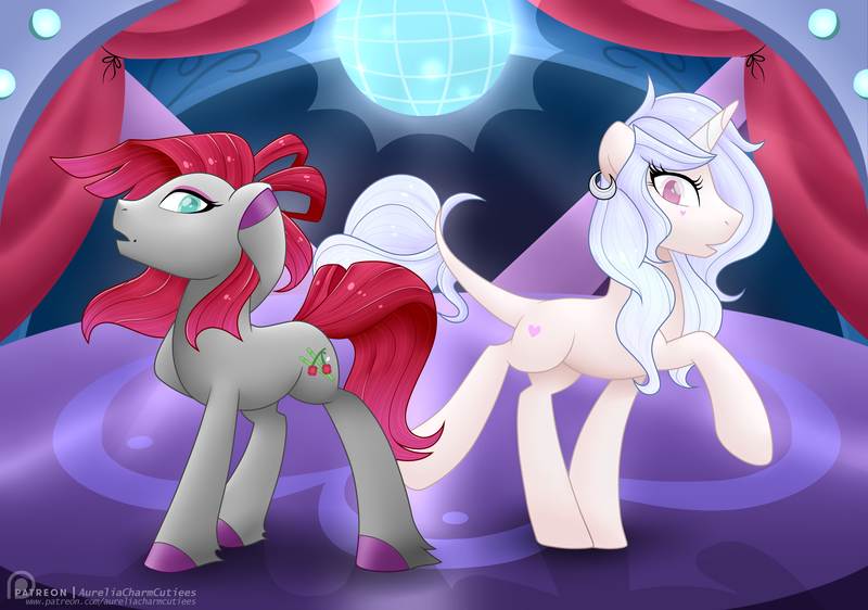 Size: 5069x3559 | Tagged: safe, artist:raspberrystudios, derpibooru import, oc, unofficial characters only, pony, discoball, drag queen, pose, stage