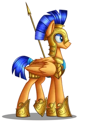 Size: 1597x2201 | Tagged: safe, artist:nightpaint12, derpibooru import, flash sentry, pony, armor, royal guard, simple background, solo, spear, transparent background, weapon