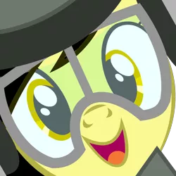 Size: 2000x2000 | Tagged: safe, artist:anonymous, derpibooru import, edit, oc, oc:leslie fair, pony, /mlpol/, anarcho-capitalism, goggles, helmet, hi anon, looking at you, meme, open mouth, reaction image, vector