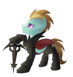 Size: 2000x2100 | Tagged: safe, artist:drawntildawn, derpibooru import, oc, oc:shrike, unofficial characters only, pegasus, pony, armor, dark knight, final fantasy, final fantasy xiv, male, metal armor, shrike ffxiv job crystal series, simple background, solo, stallion, sword, transparent background, weapon