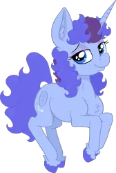 Size: 1800x2672 | Tagged: safe, artist:paskanaakka, derpibooru import, oc, oc:midnight dew, unofficial characters only, pony, unicorn, chest fluff, colored hooves, ear fluff, female, lidded eyes, mare, simple background, smiling, solo, transparent background, unshorn fetlocks
