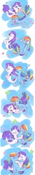 Size: 1024x5000 | Tagged: artist:raridashdoodles, blushing, derpibooru import, eyes closed, female, fish, gasp, heart, hug, kissing, laughing, lesbian, my little pony: the movie, ocean, rainbow dash, raridash, rarity, safe, seaponified, seapony (g4), seapony rainbow dash, seapony rarity, shipping, species swap, tickling, underwater