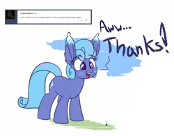 Size: 1280x999 | Tagged: safe, artist:heir-of-rick, derpibooru import, oc, oc:sapphire lollipop, earth pony, pony, ask, dialogue, ear fluff, female, freckles, giant pony, impossibly large ears, macro, mare, simple background, tumblr, white background