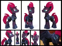 Size: 6763x5072 | Tagged: safe, artist:nekokevin, derpibooru import, fizzlepop berrytwist, tempest shadow, pony, unicorn, my little pony: the movie, absurd resolution, armor, broken horn, eye scar, female, grin, horn, irl, mare, photo, plushie, raised hoof, scar, smiling