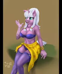 Size: 2366x2847 | Tagged: suggestive, alternate version, artist:mik3thestrange, derpibooru import, oc, oc:fates fortune, unofficial characters only, anthro, unicorn, anthro oc, background removed, bra, breasts, clothes, commission, female, garter belt, mare, panties, simple background, solo, solo female, underwear