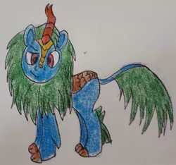 Size: 1141x1069 | Tagged: artist:rapidsnap, derpibooru import, kirin, oc, oc:blue lagoon, safe, solo, traditional art, unofficial characters only