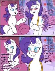 Size: 1280x1656 | Tagged: safe, artist:nichroniclesvsart, derpibooru import, rarity, ponified, pony, unicorn, series:princess sciset, camera shot, equestria girls ponified, female, glasses, mare, self ponidox, talking